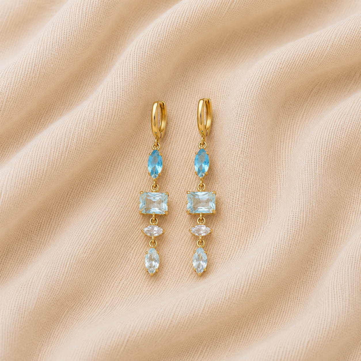 Boucles pendantes bleues Mia