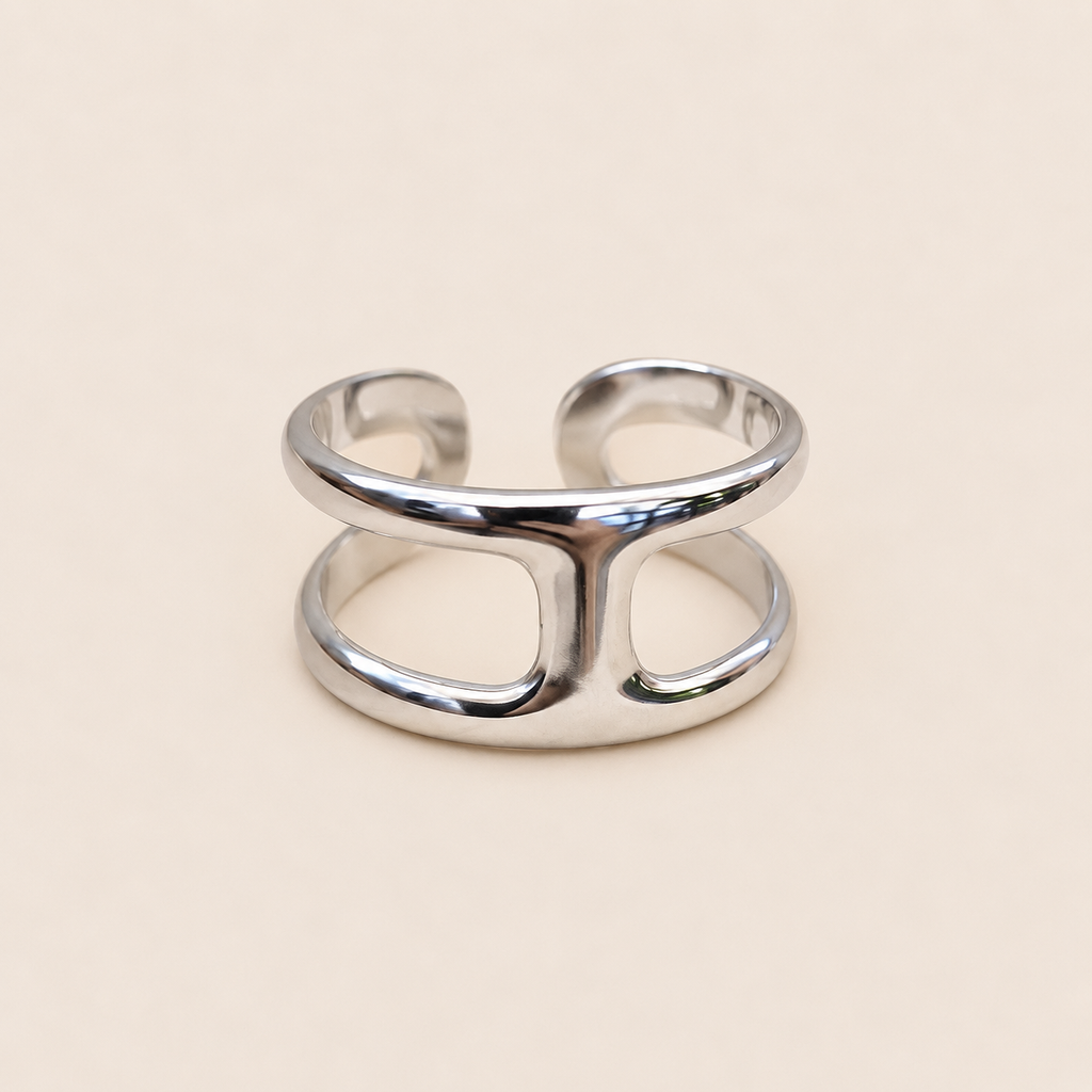 Bague en H argentée – Soleina