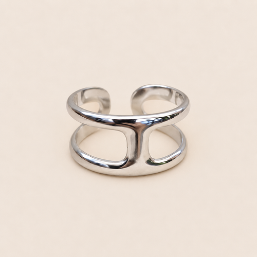 Bague en H argentée – Soleina