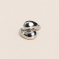 Bague Emma – Bague argentée ouverte effet double goutte ajustable