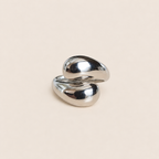 Bague Emma – Bague argentée ouverte effet double goutte ajustable