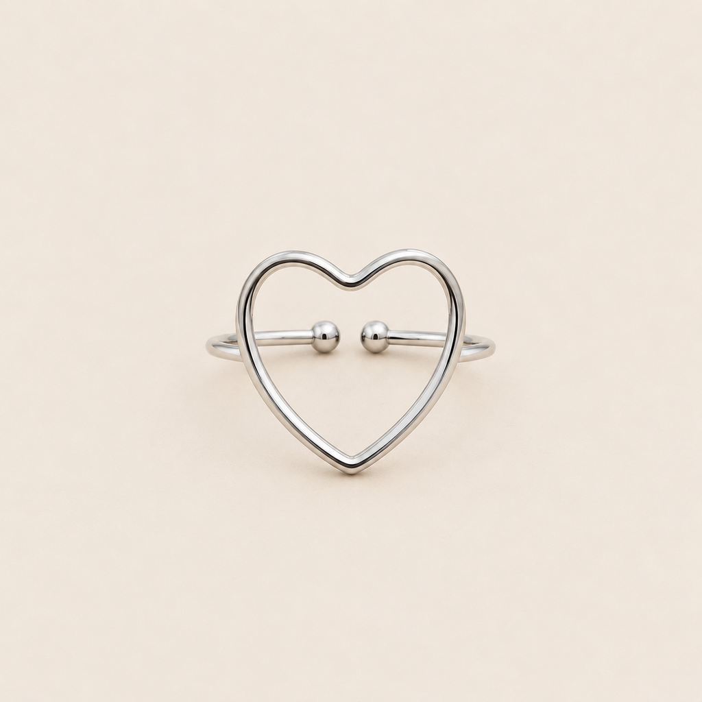Bague cœur argenté – Soleina