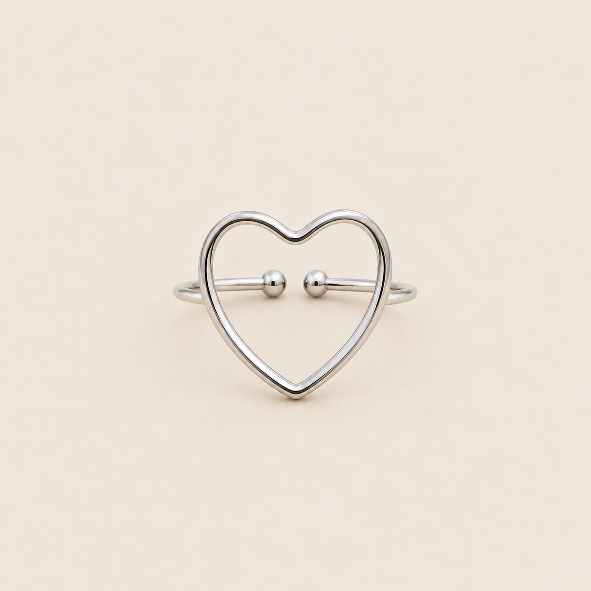 Bague cœur argenté – Soleina