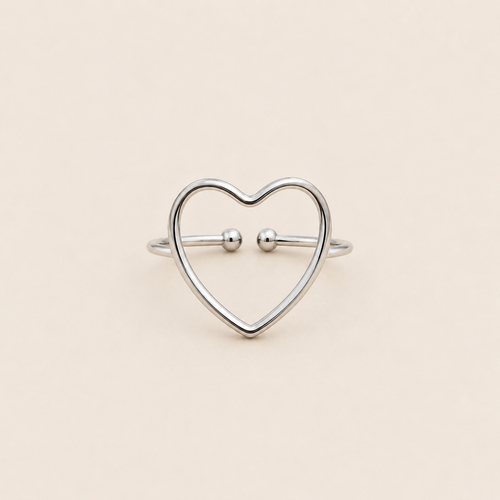 Bague cœur argenté – Soleina