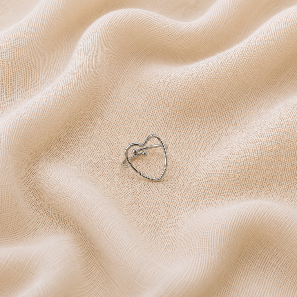 Bague coeur argenté