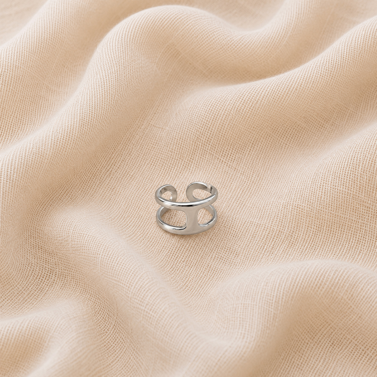 Bague en H argentée