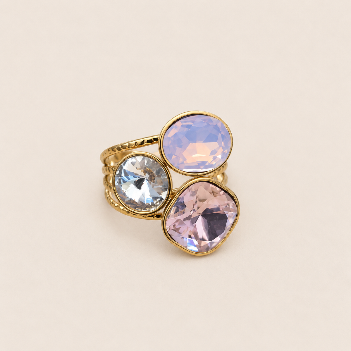Bague Ambre cristaux rose – Soleina
