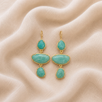 Boucles amazonite longues