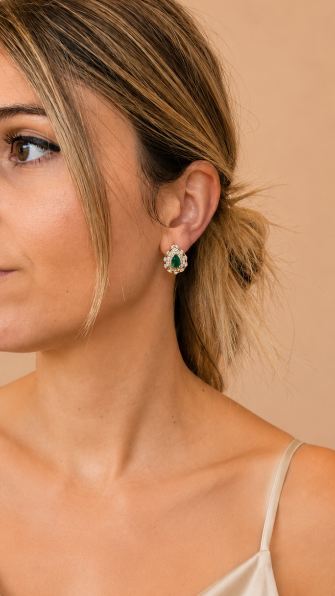 Boucles goutte émeraude