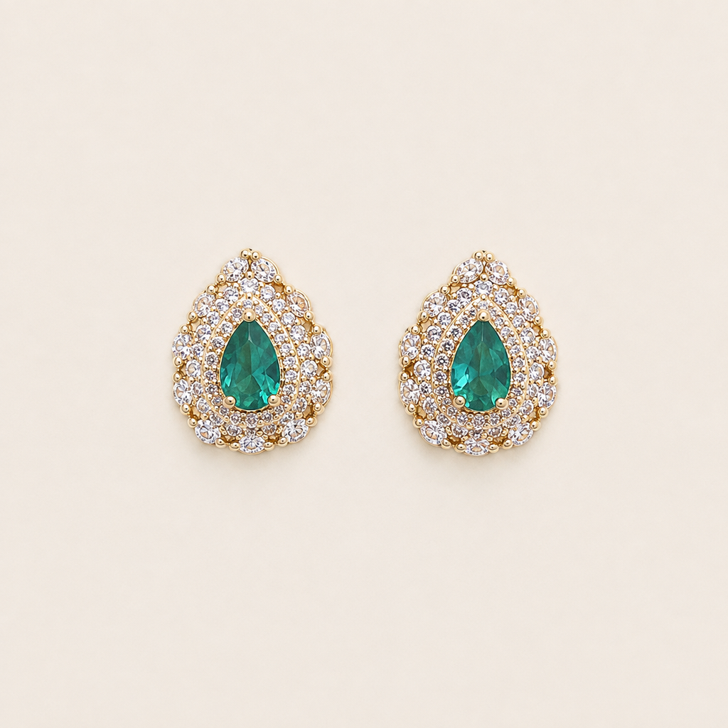 Boucles goutte émeraude – Soleina