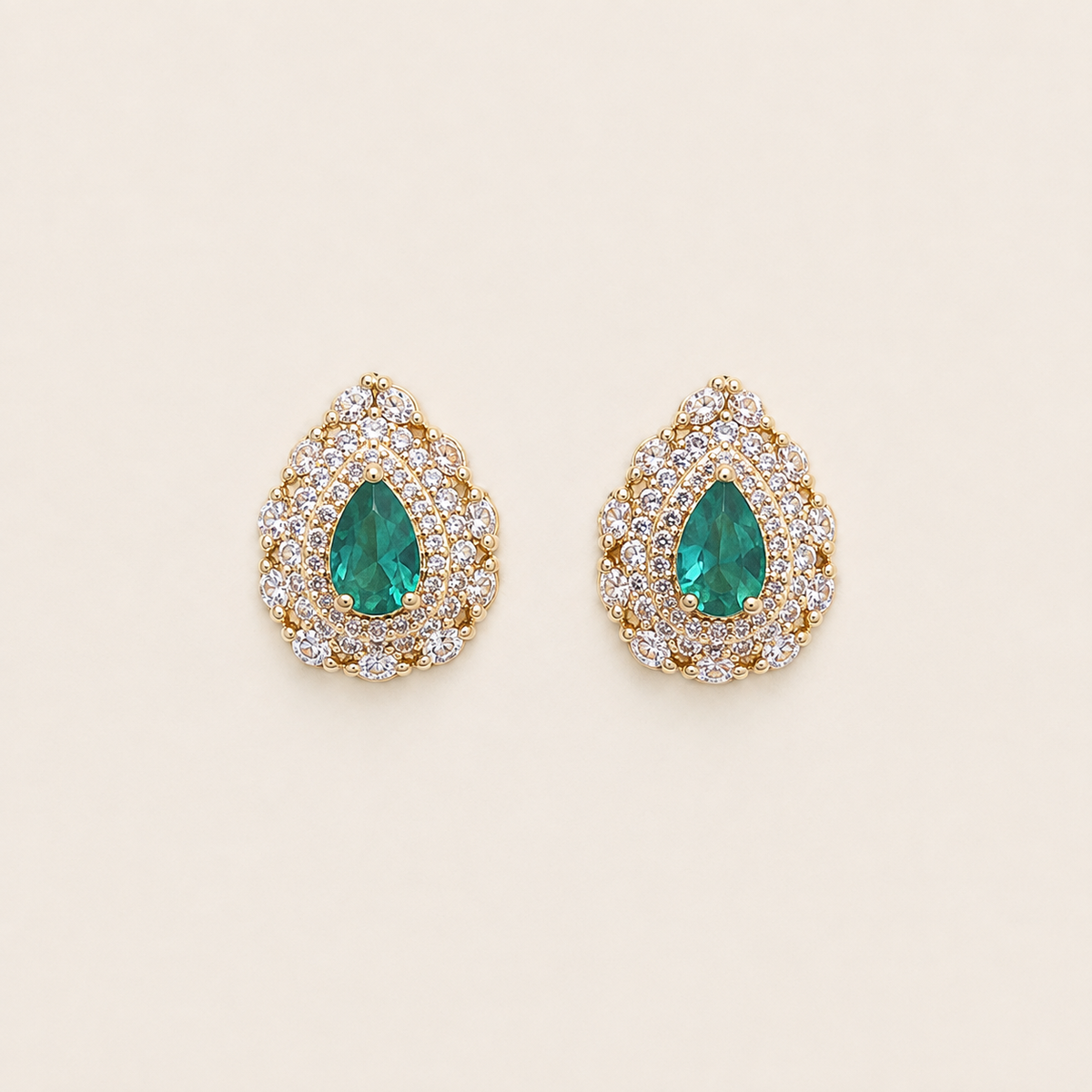 Boucles goutte émeraude – Soleina