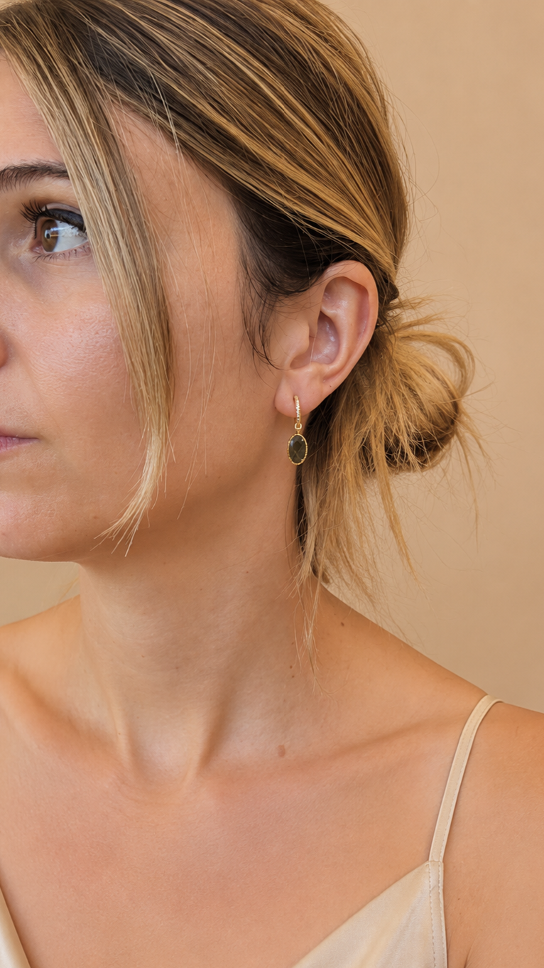 Boucles quartz fumé