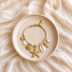 Bracelet Claire – Bracelet cordon tressé charms marins étoile de mer et cauri