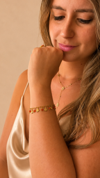 Bracelet coquillages et perles marrons