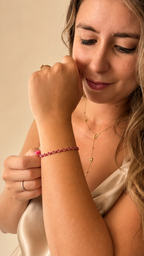 Bracelet tréssée rose
