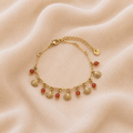 Bracelet coquillages et perles marrons
