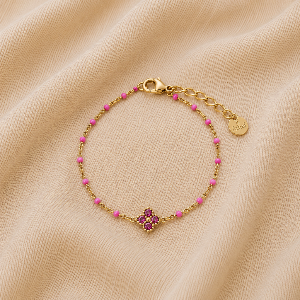 Bracelet perles Talia fushia