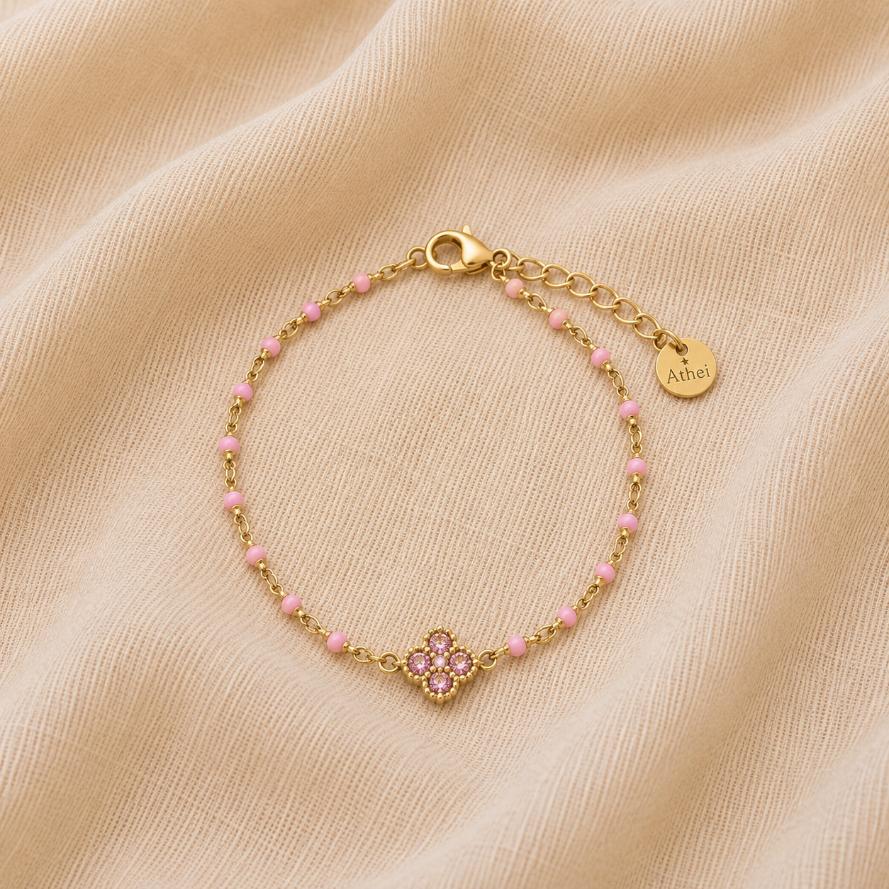Bracelet perles Talia rose