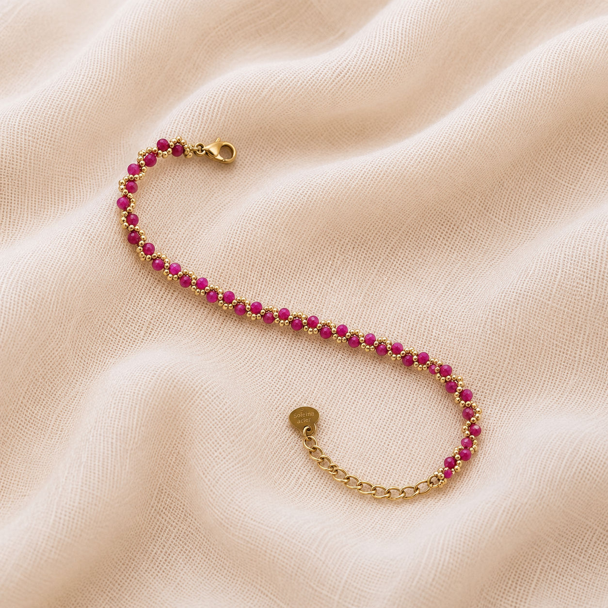 Bracelet tréssée rose