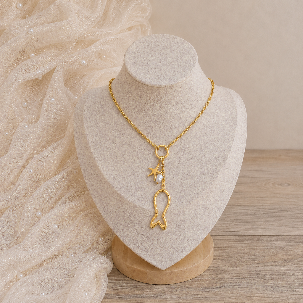 Collier Cyra poisson et étoile de mer – Soleina