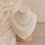 Collier fin pampilles cristaux bleus – Soleina