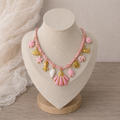 Collier tressé Lina rose