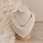 Sautoir maille marine argenté gros maillons – Soleina