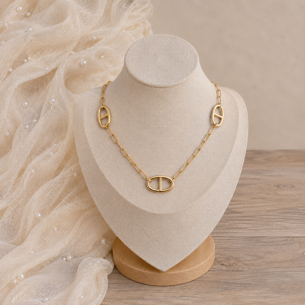 Sautoir maille marine doré gros maillons – Soleina
