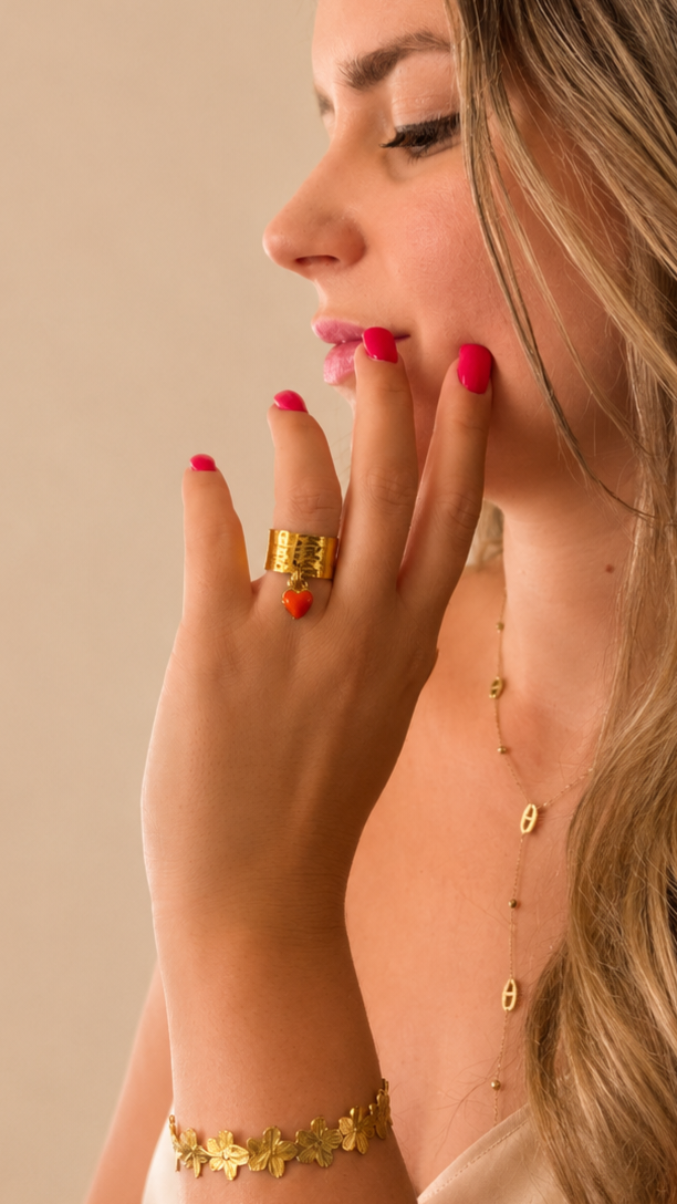 Bague breloque orange Paola
