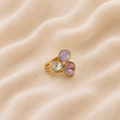 Bague Ambre cristaux rose