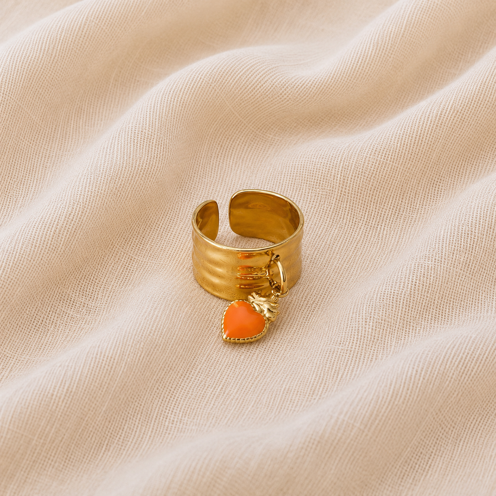 Bague breloque orange Paola