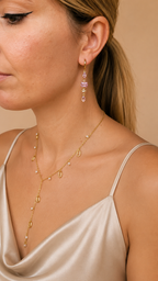 Boucles pendantes roses Mia