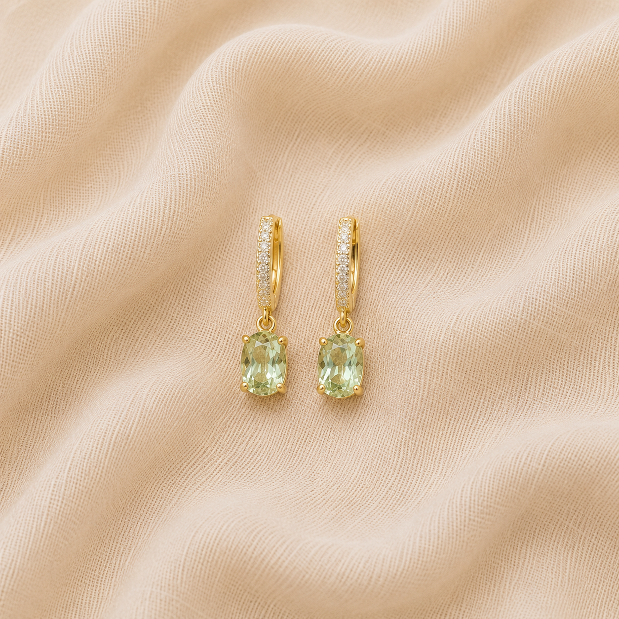 Boucles cristaux verts