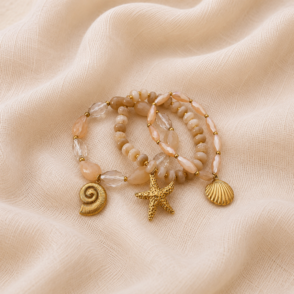 Bracelet triple coquillages