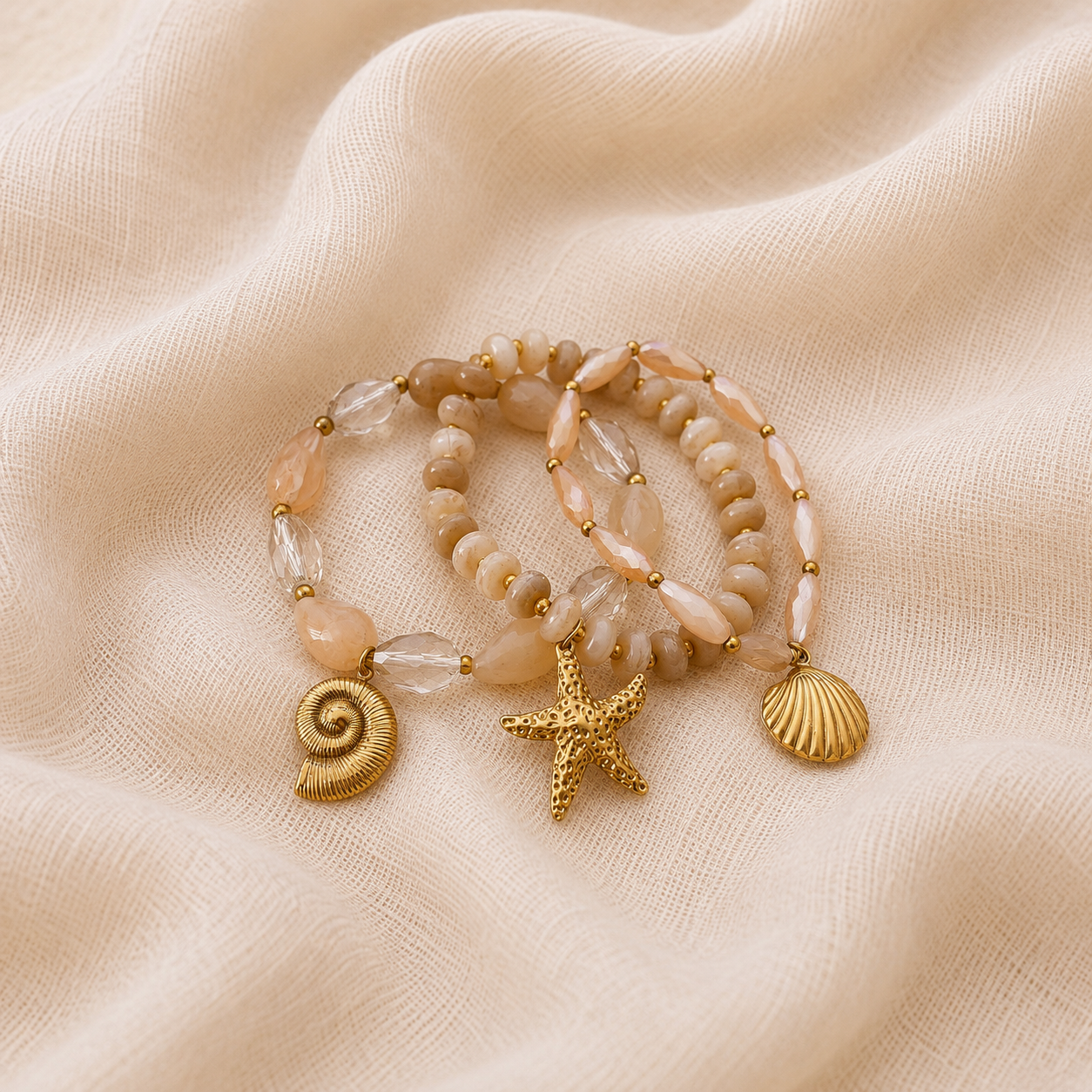 Bracelet triple coquillages