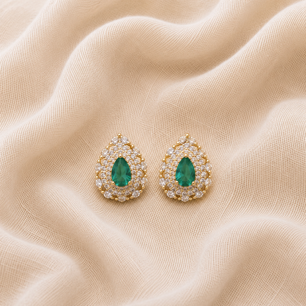 Boucles goutte émeraude