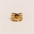 Bague Nina œil de tigre – Bague dorée pierre naturelle ajustable