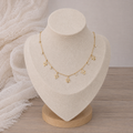 Collier fin double étoiles et strass