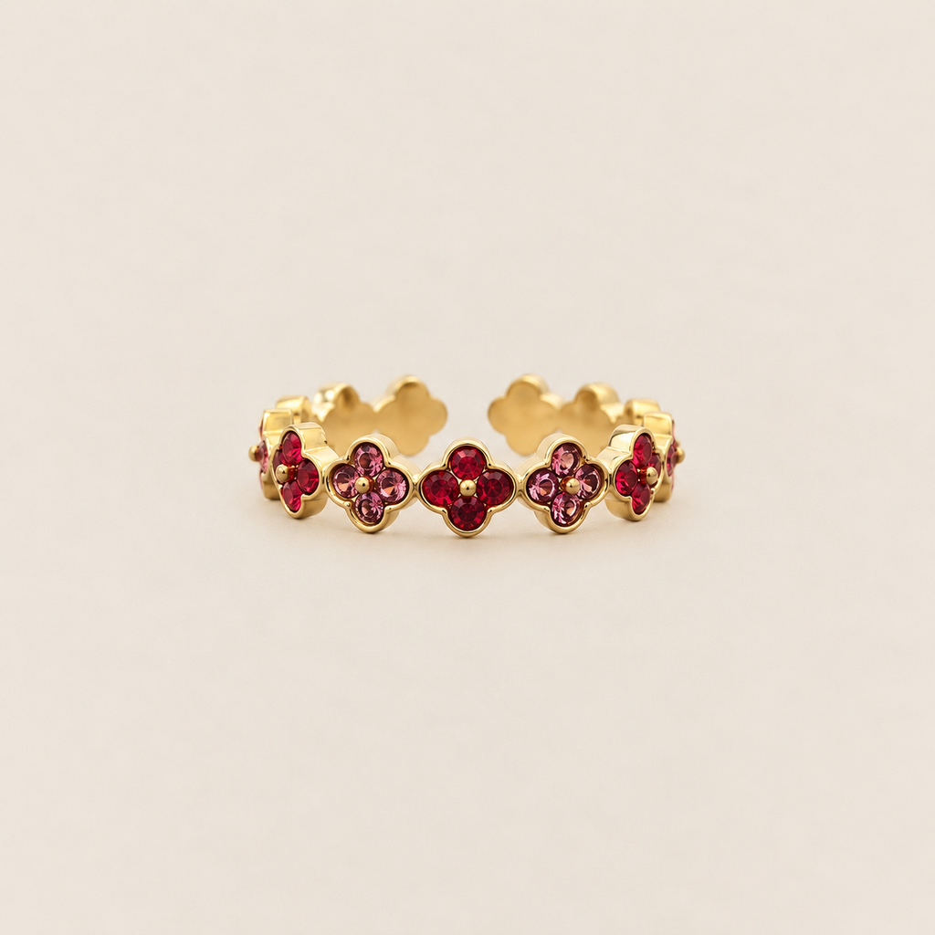 Bague Malia trèfles roses – Soleina