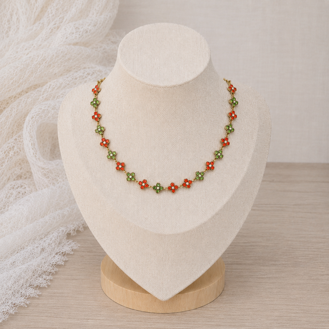 Collier Charline orange/vert